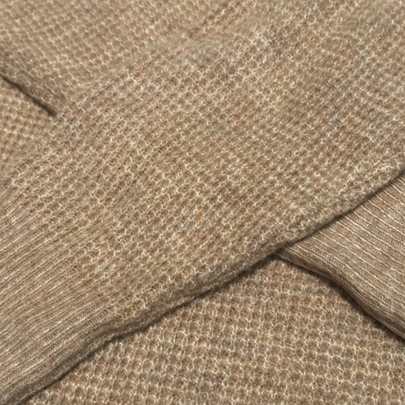 Perfect Free People C.O.M.F.Y. Pullover camel tan waffle V-neck Sweater - Picture 6 of 11